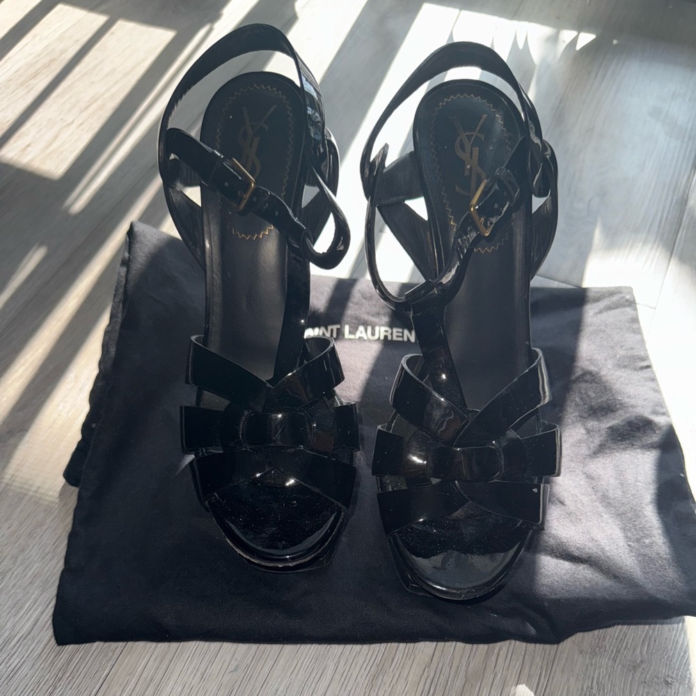 Authentic Saint Laurent Black Heels Elegant Design